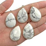 26x35mm Amethysts Rose Quartzs Drop Pendant Charms for DIY Necklace Earrings