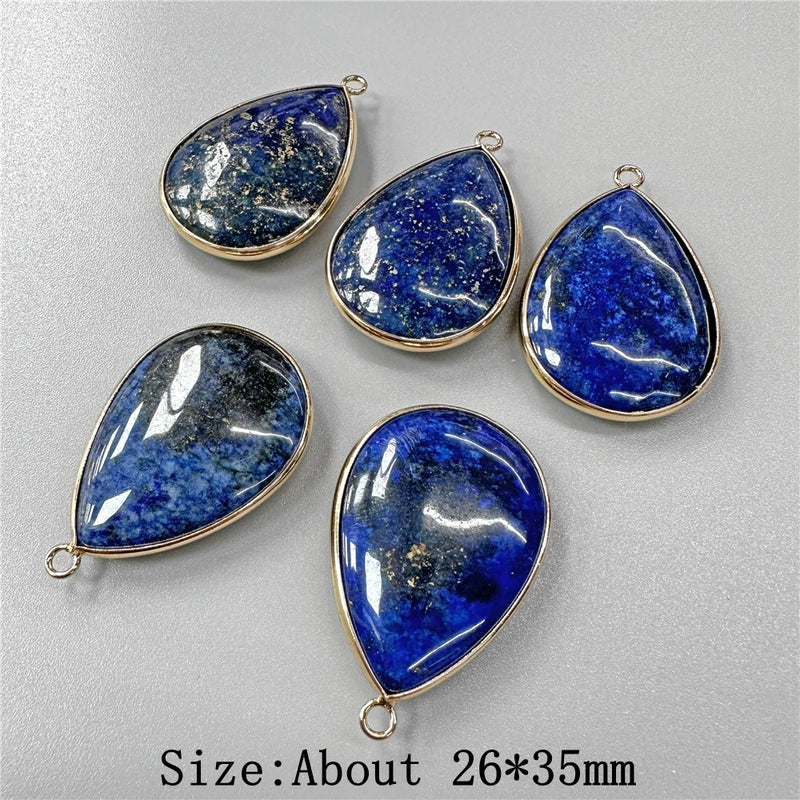 26x35mm Amethysts Rose Quartzs Drop Pendant Charms for DIY Necklace Earrings