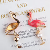 20Pcs Mix Styles KC Alloy Flamingo Pendants Charms