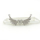 Micro Pave CZ Wings & Heart Charm Necklace DIY Jewelry