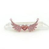 Micro Pave CZ Wings & Heart Charm Necklace DIY Jewelry