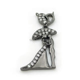 Micro Pave Clear CZ Double Circles Charm for Necklaces