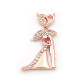 Micro Pave Clear CZ Double Circles Charm for Necklaces