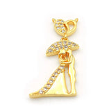 Micro Pave Clear CZ Double Circles Charm for Necklaces