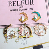 27-34MM Moon Rabbit Charms DIY Findings Jewelry Making Accessories