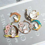 27-34MM Moon Rabbit Charms DIY Findings Jewelry Making Accessories