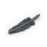 Micro Pave Kallaite CZ Feather Charm for Bracelets or Necklaces