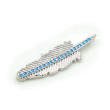 Micro Pave Kallaite CZ Feather Charm for Bracelets or Necklaces