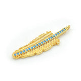 Micro Pave Kallaite CZ Feather Charm for Bracelets or Necklaces