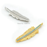 Micro Pave Kallaite CZ Feather Charm for Bracelets or Necklaces