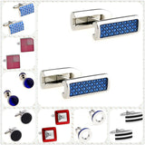 27 Enamel Cufflinks Men Epoxy Cuff Oval Round Square Rectangle Shapes