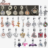 925 Silver Kitty Heart Pendant Charm w/ Logo for DIY Bracelet