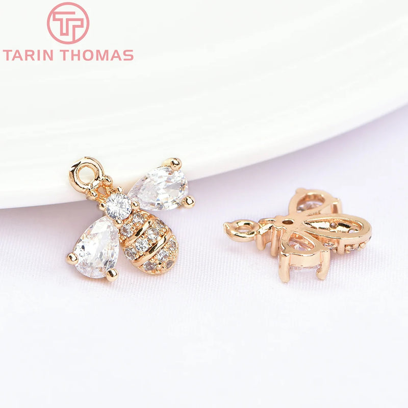 4PCS 15x15MM Bee Charm Pendants for DIY Jewelry Making