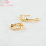 6PCS 11x15MM 24K Brass Drop Stud Earrings Clasps DIY Jewelry Findings