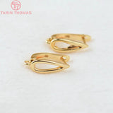 6PCS 11x15MM 24K Brass Drop Stud Earrings Clasps DIY Jewelry Findings