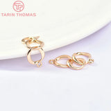 10PCS 7x24MM 24K Brass 2 holes 3 Rings Connect Charms