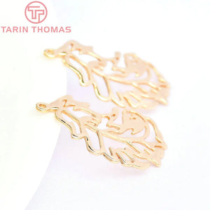 10PCS 24K Brass Leaf Charms Pendants for DIY Jewelry Making
