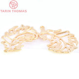 10PCS 24K Brass Leaf Charms Pendants for DIY Jewelry Making