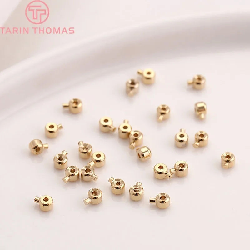 20PCS 2.5x3.2MM 24K Brass Clip Station Clasps Jewelry Making Supplies