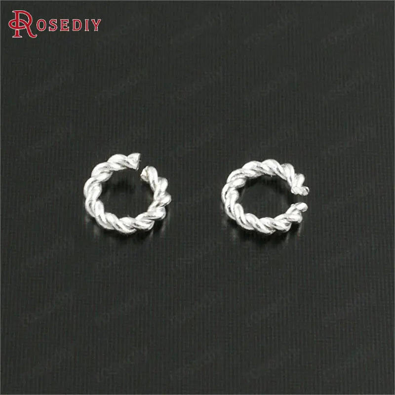 50PCS Brass Twist Jump Rings Split Rings Closed Rings DIY Jewelry Findings