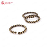 50PCS Brass Twist Jump Rings Split Rings Closed Rings DIY Jewelry Findings