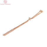 2PCS 24K Plated Bracelet with Rhinestone for DIY Jewelry Making
