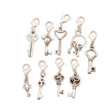 27Pcs Heart Key Charm Beads for Memory Locket CM51