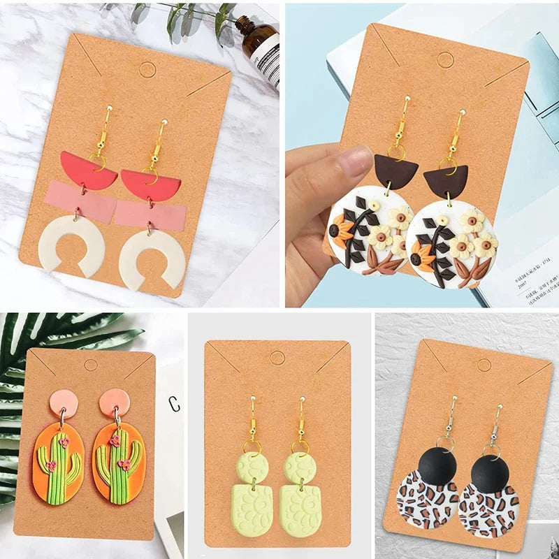 27Pcs Polymer Clay Cutters Earring Set with Earring Cards and Hooks
