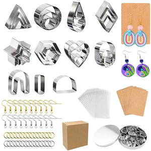 27Pcs Polymer Clay Earring Cutters Set with Earring Cards and Hooks