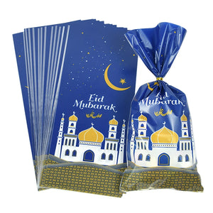 Eid Mubarak Plastic Gift Cookies Candy Packaging Bag 50/25Pcs