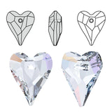 27mm Crystal Wild Heart Pendant Beads Rhinestone for DIY Jewelry Making