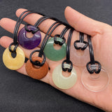 27mm Amethyst Agate Beads Pendant Necklace DIY Jewelry
