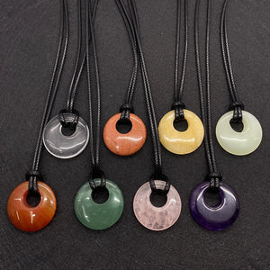 27mm Amethyst Agate Beads Pendant Necklace DIY Jewelry