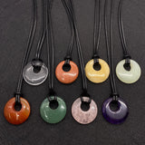 27mm Amethyst Agate Beads Pendant Necklace DIY Jewelry