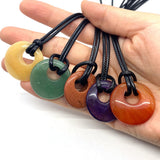 27mm Amethyst Agate Beads Pendant Necklace DIY Jewelry