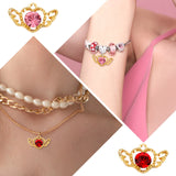 27pcs Heart Angel Wings Charms CZ Crystal Wing Pendants for DIY Jewelry
