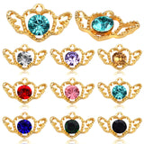27pcs Heart Angel Wings Charms CZ Crystal Wing Pendants for DIY Jewelry