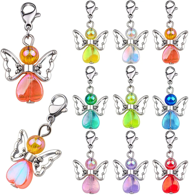 27pcs Angel Wing Charms DIY Jewelry Making 9 Colors