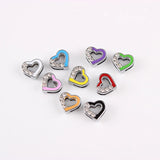 27pcs/lot Assorted Crystal 8mm Enamel Heart Slide Charms for Pet Collar DIY