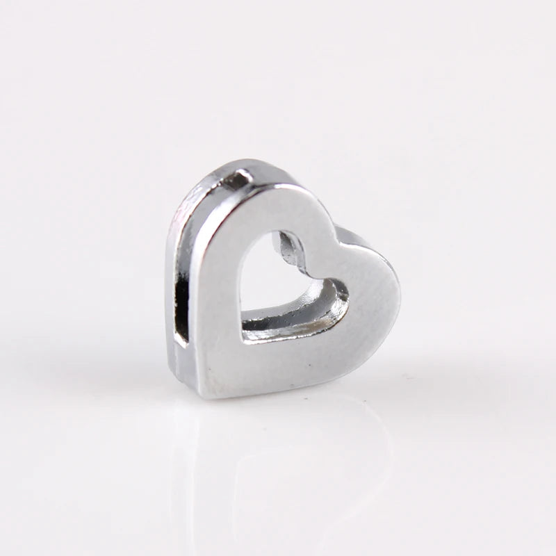 27pcs/lot Assorted Crystal 8mm Enamel Heart Slide Charms for Pet Collar DIY