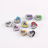 27pcs/lot Assorted Crystal 8mm Enamel Heart Slide Charms for Pet Collar DIY