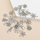 27pcs Mixed Christmas Snowflake Charms DIY Bracelet Decoration Craft Jewelry