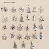27pcs Mixed Christmas Snowflake Charms DIY Bracelet Decoration Craft Jewelry