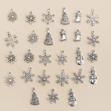 27pcs Mixed Christmas Snowflake Charms DIY Bracelet Decoration Craft Jewelry