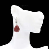 Drop Shape Red Ruby 925 Silver Pendant for Women
