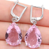 Pink Kunzite Jewelry Set for Girls - Pendant & Earrings