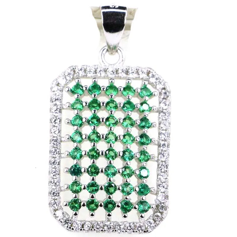 2.2g Pink Tanzanite Pendant with Emerald CZ, 925 Sterling Silver