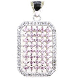2.2g Pink Tanzanite Pendant with Emerald CZ, 925 Sterling Silver