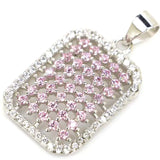 2.2g Pink Tanzanite Pendant with Emerald CZ, 925 Sterling Silver