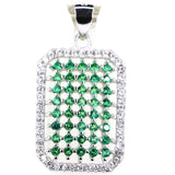 2.2g Pink Tanzanite Pendant with Emerald CZ, 925 Sterling Silver
